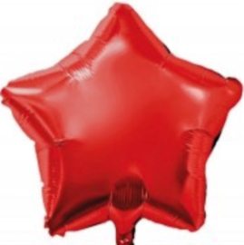 Ster - Rood - Folie Ballon -  18 inch/ 45cm