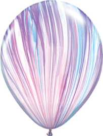 Marmer Ballonnen - Lila / Wit - Latex Ballon  - 11 Inch / 27,5 cm - 5st.