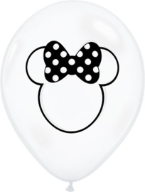 Disney Minnie Mouse - Doorzichtige Latex Ballon - 11 inch/ 27,5 cm - 5 st.