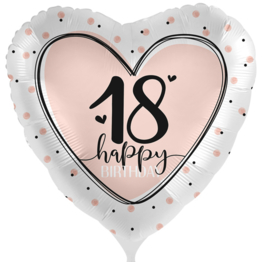 18 Happy Birthday- Hart Folie Ballon - 17 inch/43cm
