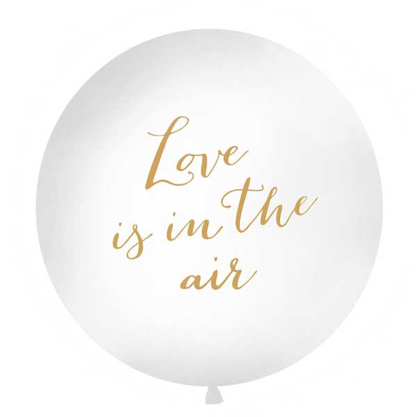 Tahiti Sada ticket Mega latexballon- tekst ballon: love is in the air - ballon huwelijk  bruiloft - decoratie mega grote ballon - 90 cm - helium of lucht ballonplus  | Huwelijk | ballonplus.nl