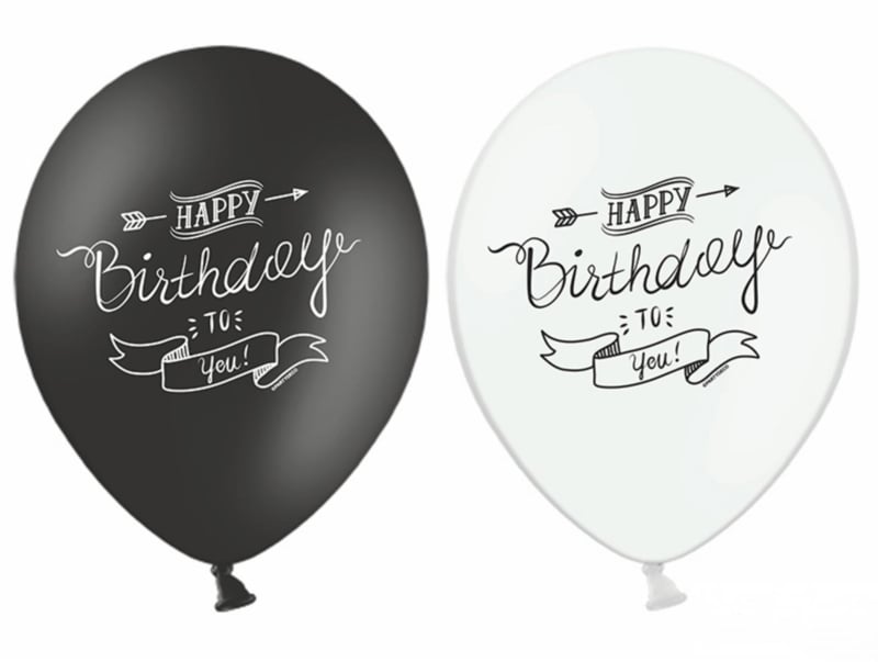 erwt residu Kers Zwart wit verjaardag ballonnen - latex met tekst Happy birthday to you - 6  stk. - 30 cm | Verjaardag | ballonplus.nl