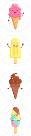 Set van 4 sluitstickers happy icecream