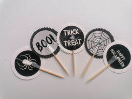 Set van 5 ronde Halloween stickers