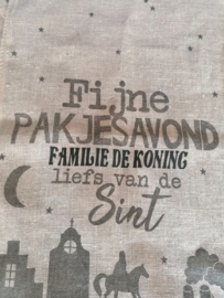 Jute cadeau-zak  met naam voor pakjesavond, Sinterklaas