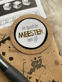 yathzee cadeautje - de gaafste meester ben jij!