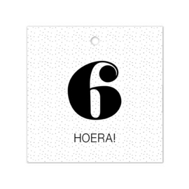 Cadeaulabel - 6 Hoera