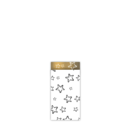 cadeauzakje Super Stars – zwart/wit/goud  7x13 cm