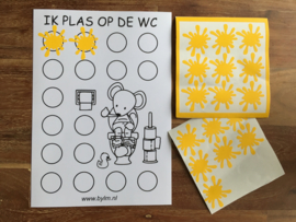 Ik plas op de wc, beloningsposter met muis met stickers  - zindelijkheidstraining