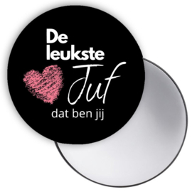 Zwart zakspiegeltje de leukste juf  dat ben jij (DL)