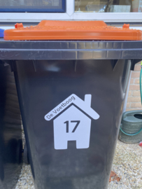 Container sticker , straat en huisnummer, kliko