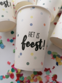 kartonnen beker - het is feest