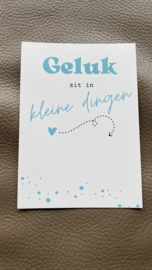 Kaart geluk zit in kleine dingen , aqua