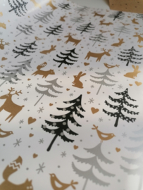 Inpakpapier forest friends, kerst