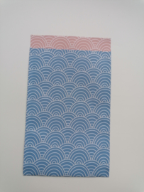 cadeauzakje Ocean waves blauw-roze 12 x 19 cm