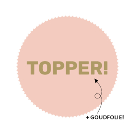 ronde sluitsticker rose met goud TOPPER!