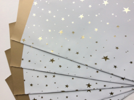 cadeauzakje little stars wit met goud 12 x 19 cm