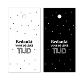 Cadeaulabel bedankt voor de fijne tijd, dubbelzijdig