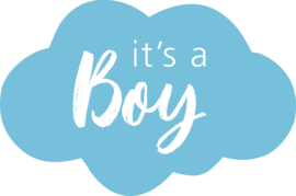 (sluit)sticker It’s a Boy Wolkje