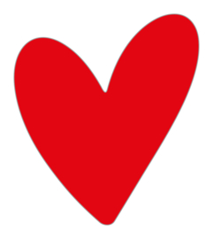 (sluit)sticker Big Heart Neon Red