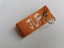Vilten sleutelhanger speciaal voor jUF  of  MEESTER (DL)
