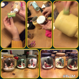 Gezellig winter/kersttafreel in pot maken ; creatieve workshop