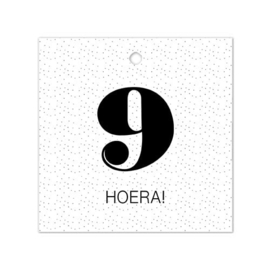 Cadeaulabel - 9 Hoera