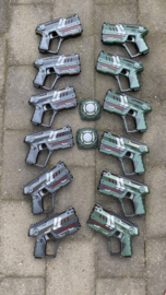 Huur lasergame pakket 12+1 laserguns, grey/green