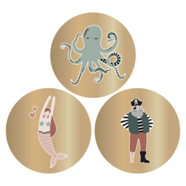 Set van drie (sluit)stickers ocean