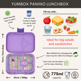 Yumbox Panino - Dreamy Purple / Panda tray, 4 vakken