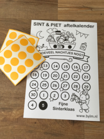 Sint & Piet aftelkalender met stickers