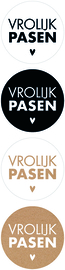 Set van vier (sluit)stickers vrolijk pasen