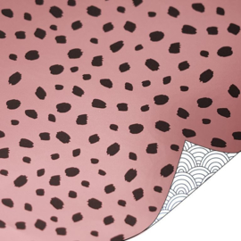 Inpakpapier roze dots/Ocean Waves  70x200 cm
