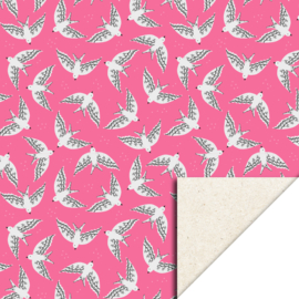 Inpakpapier Birds flamingo pink