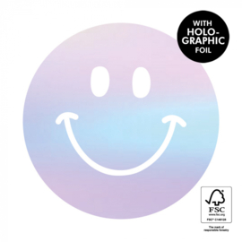 Grote (sluit)sticker Smiley Holographic