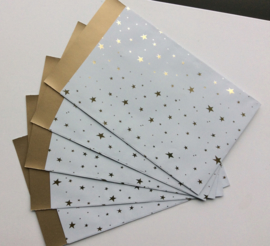 cadeauzakje little stars wit met goud 12 x 19 cm