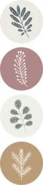 Set van 4 sluitstickers forest leaves