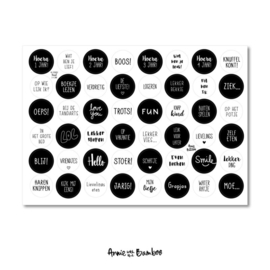 Stickervel met  48 ronde (sluit)stickers, kind 1 t/m 4 jaar