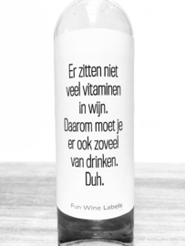 zelfklevend wijnetiket Vitamine , Mama Drinkt Wijn