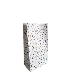 blokbodemzak terrazzo blauw - M