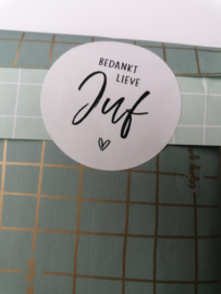 ronde sluitsticker bedankt lieve juf