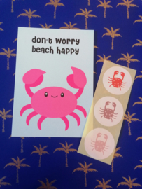 Ansichtkaart Don’t worry beach happy