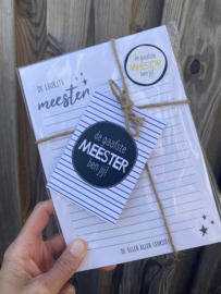 Cadeauset notitieblok voor de leukste meester- de gaafste meester ben jij!