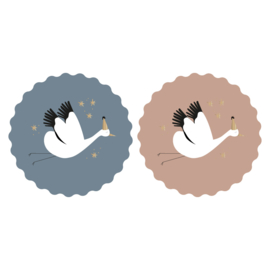 Set van twee (sluit) stickers baby bird
