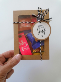 Set van 5 cadeaulabels rond kraft- DIY