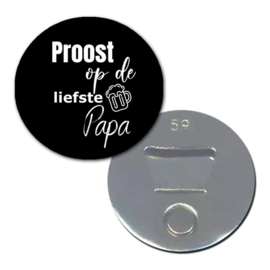 Magneet/opener proost op de liefste papa, zwart