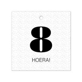 Cadeaulabel - 8 Hoera