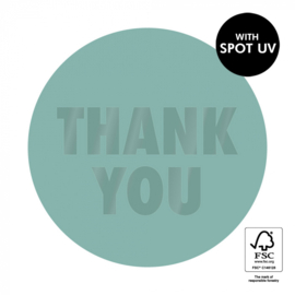 Sluitsticker Thank You Spot UV - Misty Green