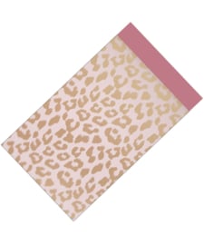 cadeauzakje roze/goud Cheetah 12 x 19 cm