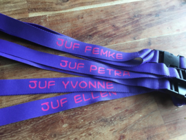 Keycord voor de liefste of tofste juf en meester